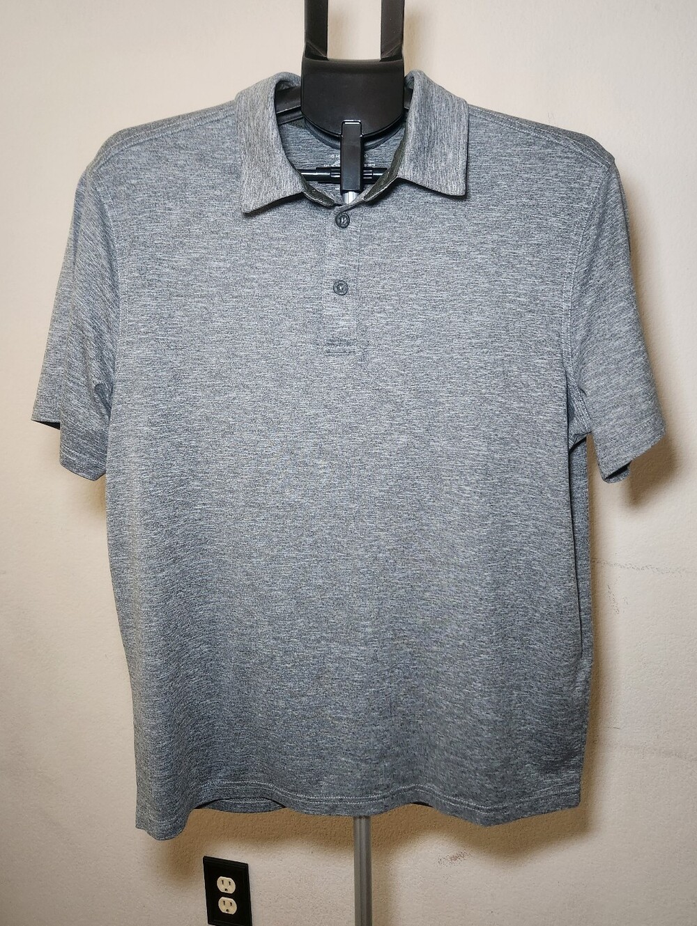 G.H. Bass & Co. Men's Heather Gray Short-Sleeve Polo Size Medium
